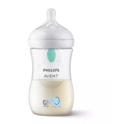 Biberon Naturel 3.0 260 ml Eléphant avec valve PHILIPS AVENT