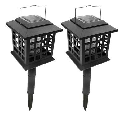 Lot de 2 Lampes LED solaires à planter - Anti-moustique 3 en 2 TOILINUX