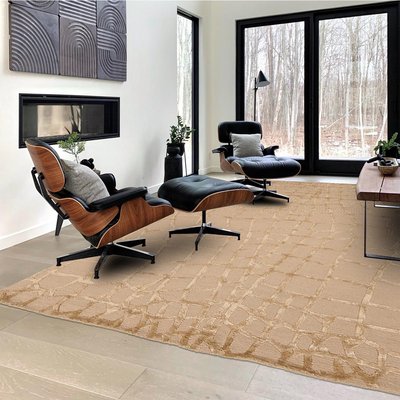 Tapis salon et chambre fait main en laine motif géométrique HARMONIA UN AMOUR DE TAPIS