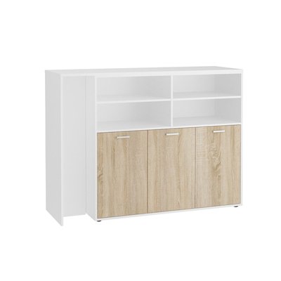 Meuble multifonctions buffet et table bar Soest- L124 x H113 cm CALICOSY