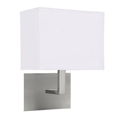 Satin Silver Rectangular Wall Light with White Shade SO'HOME