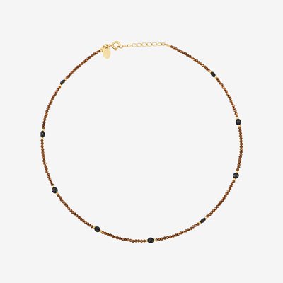 Collier indie amante hematite brown/onyx CAROLINE NAJMAN