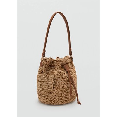Sac porté épaule fibre naturelle MANGO TEEN