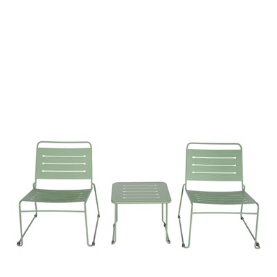 Salon de jardin 2 personnes en métal- SOLENA DRAWER