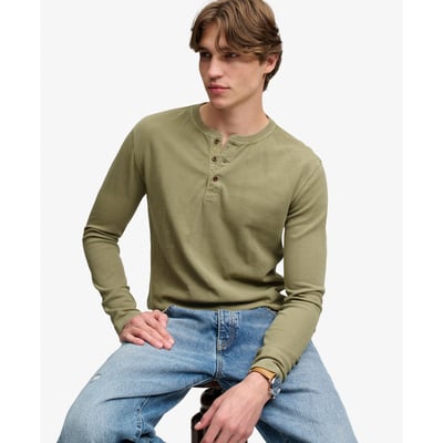 Haut Henley à Manches Longues en Maille Gaufrée SUPERDRY