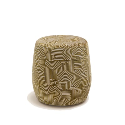 Pouf en chenille avec Motif graphique LEAH MADURA