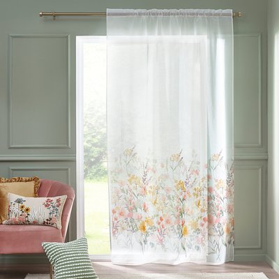 Countryside Floral Slot Top Voile Curtain Panel CATHERINE LANSFIELD