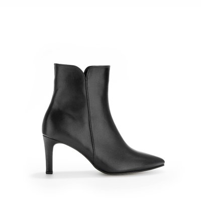 Bottines en cuir lisse à talon décroché recouvert GABOR