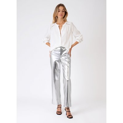 Pantalon femme gris argent cheap