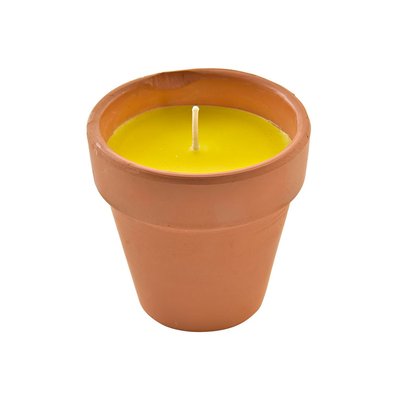 Bougie citronnelle avec pot en terre cuite - 8x8x8cm WADIGA