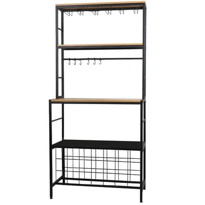 Étagère de cuisine porte-verres et porte-bouteilles 84x40x177cm WADIGA