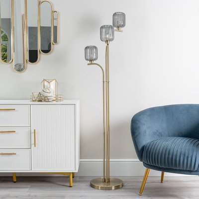 Ribbed Glass Floor Lamp SO'HOME
