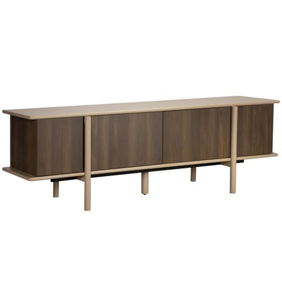 Meuble TV effet bois 180 cm, NELIO OVIALA