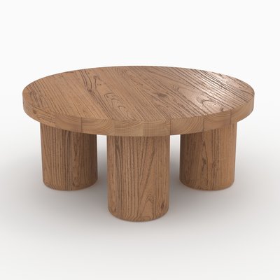 Table basse ronde en bois d'orme D80 cm - PAULA RENDEZ-VOUS DÉCO