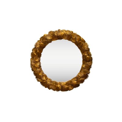 Miroir Rond Doré Palmes - 33.5cm WADIGA