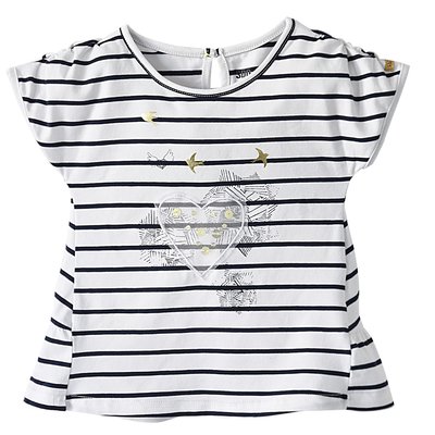T-shirt blanc raye fille les grands de sucre d'orge SUCRE D'ORGE