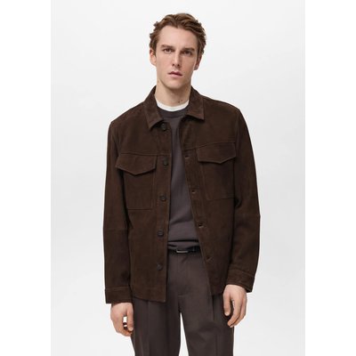 Blouson cuir daim poches MANGO MAN