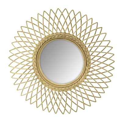Miroir soleil en moelle de rotin 60 cm AUBRY GASPARD