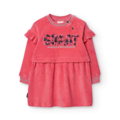 Robe en velours côtelé avec volants BOBOLI