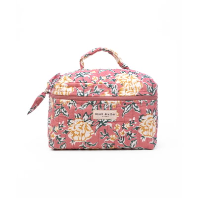Trousse vanity en coton - Bouquet du Matin Lagon BINDI ATELIER