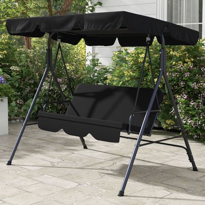 Balancelle de jardin 3 places toit réglable coussins acier polyester OUTSUNNY