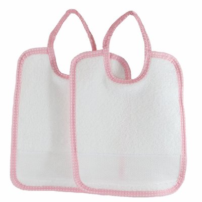 Lot de 2 bavoirs elastique avec toile aïda MAIDA LINANDELLE