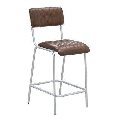 Tabouret de bar en cuir et métal Hauteur Siège 65 cm AUBRY GASPARD