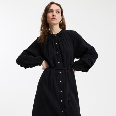 Flared Maxi Dress, Round Neck, Long Sleeves LA REDOUTE COLLECTIONS