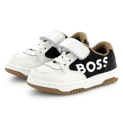 Baskets en cuir fermeture par bandes auto aggripan BOSS KIDSWEAR