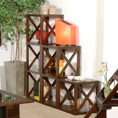 Table d'appoint en bois croisillon 40cm LOLA PIER IMPORT