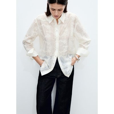 Chemise en lyocell broderie à fleurs MANGO