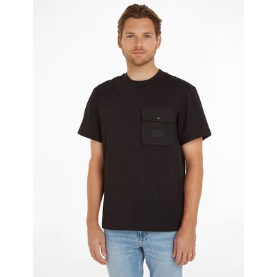 T-shirt in twee-materialen en zak CALVIN KLEIN JEANS
