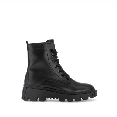 Bottine à lacets en cuir lisse à talon décroché GABOR