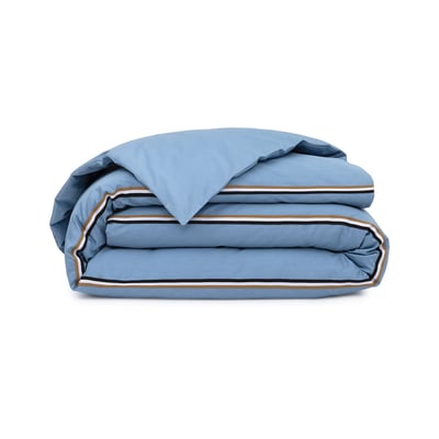 Housse de couette en satin de coton bleu, B LINEA BOSS HOME
