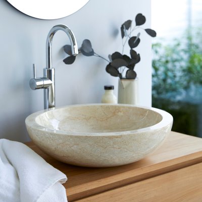 Vasque ronde en marbre cream CALYPSO TIKAMOON