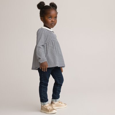 Lot de 2 T-shirts manches longues, col claudine LA REDOUTE COLLECTIONS