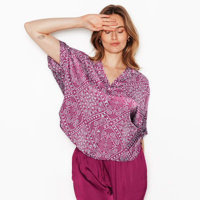 Chemise manches courtes GIRLY ROUGEGORGE LINGERIE