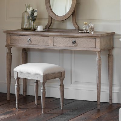 Nashik Ash Wood Parquet Dressing Table SO'HOME
