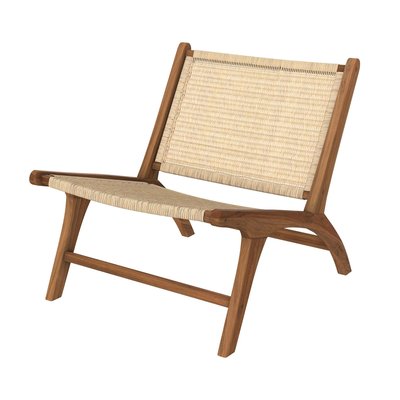 Fauteuil en teck et tressage cannage en rotin - KILKA RENDEZ-VOUS DÉCO