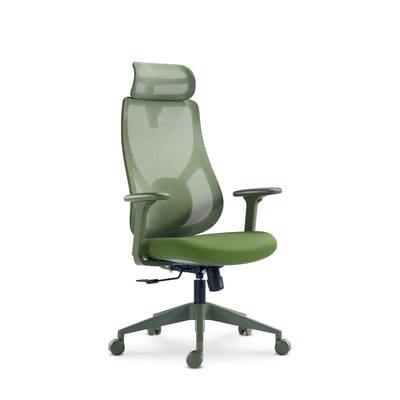 Fauteuil de bureau à roulettes en tissu et mesh, BRUNO HISPANOHOGAR