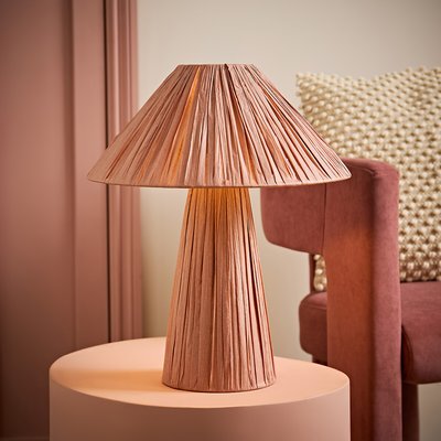 Kira Paper Woven Table Lamp with Tapered Shade SO'HOME