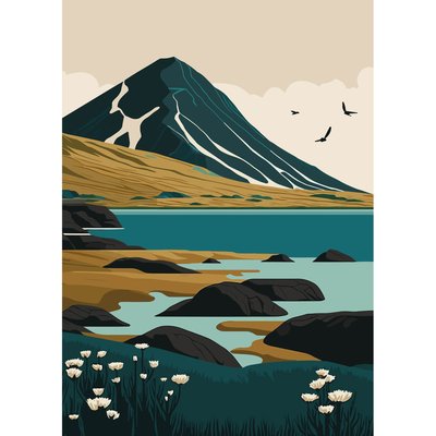 Tableau Mural Illustration Montagne GRANDS ESPACES CEANOTHE