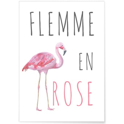 Affiche Flemme en rose L'AFFICHERIE