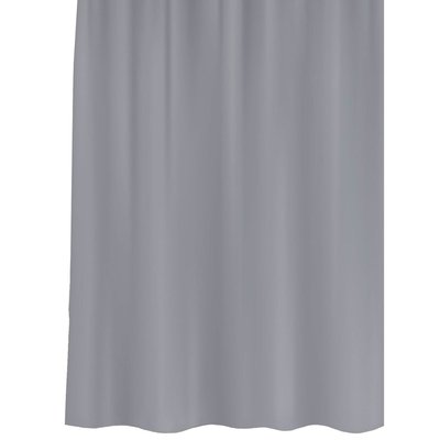 Rideau de douche plastique gris avec 12 anneaux 180x200cm WADIGA