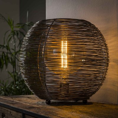 Lampe boule noire filaire D 40 cm NOVA PIER IMPORT