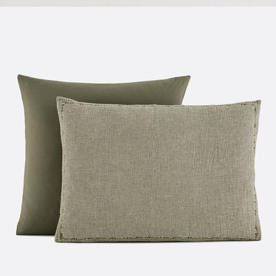 Federa double face in garza di cotone/lino, Thesari LA REDOUTE INTERIEURS