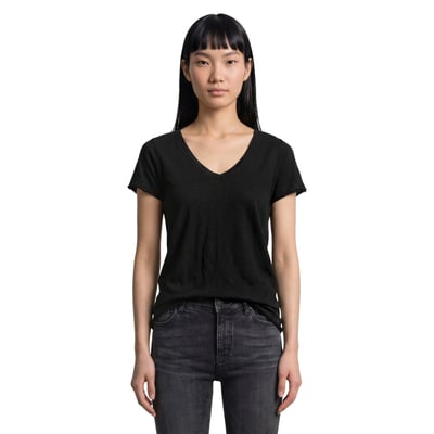 T-shirt classique à encolure en V en Organic Cotton Slub Jersey MARC O’POLO DENIM