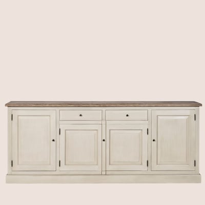Buffet bas en bois 4 portes 2 tiroirs campagne chic - VILLAS HELLIN, DEPUIS 1862