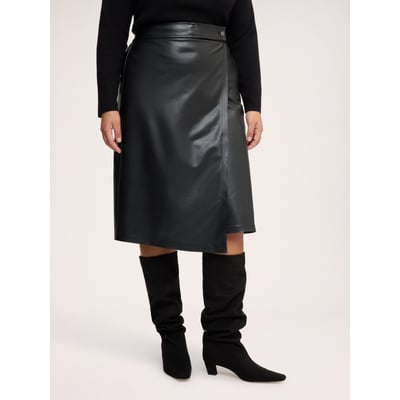 Jupe midi portefeuille avec bouton bijou FIORELLA RUBINO