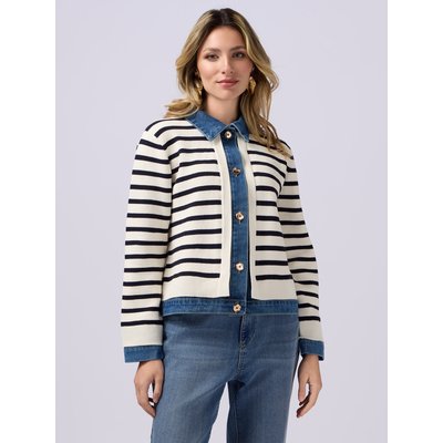 Cardigan en maille à rayures horizontales OLTRE